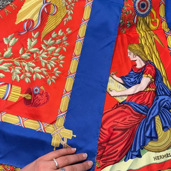 Hermes Republique Francaise Liberte Egalite Fraternite Scarf, Carre 90 - Picture 8 of 9